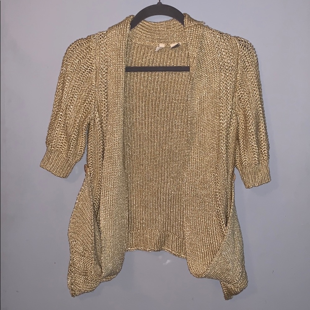 Moth cardigan, gold size small